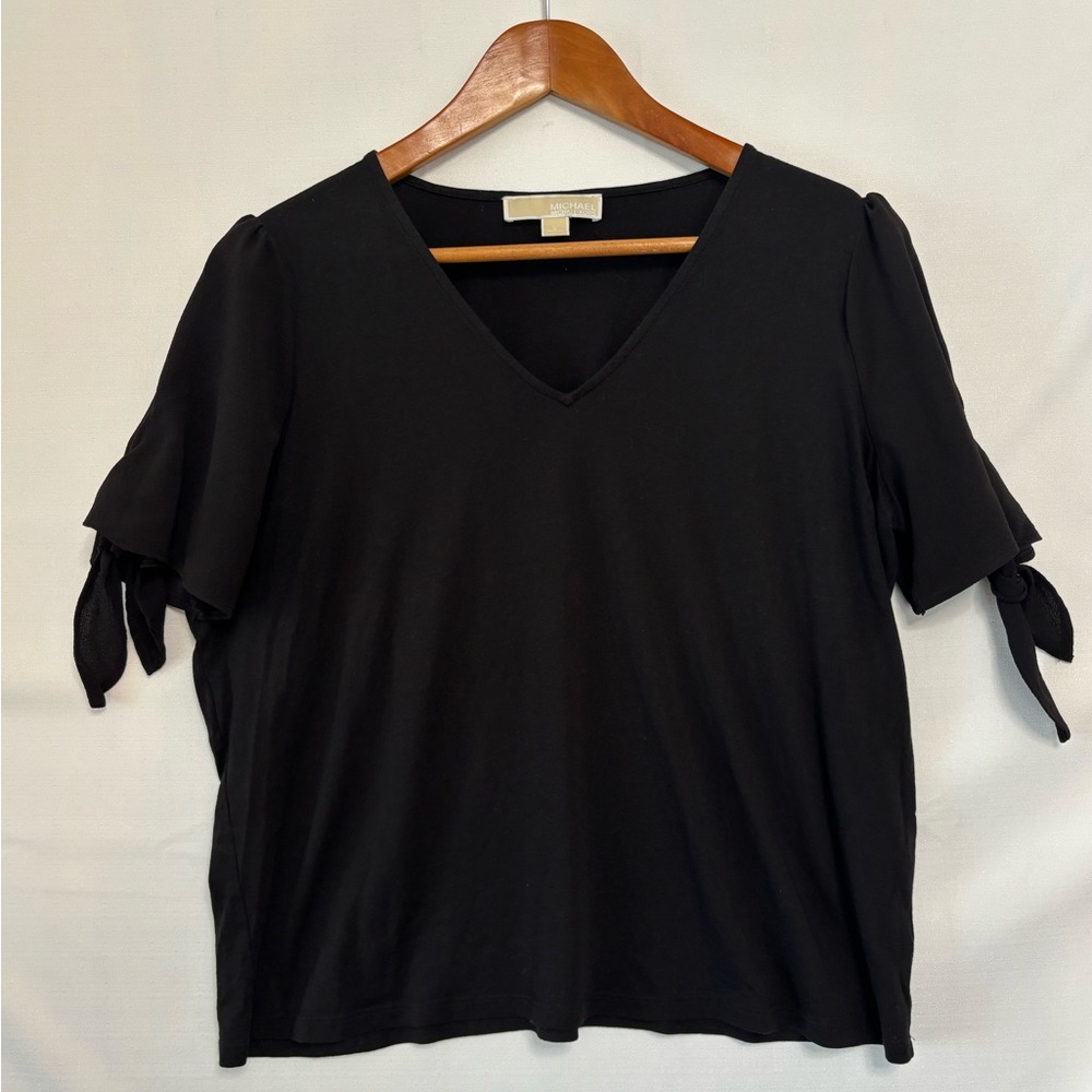 MICHAEL MICHAEL KORS Black Short Sleeve Top Size Large